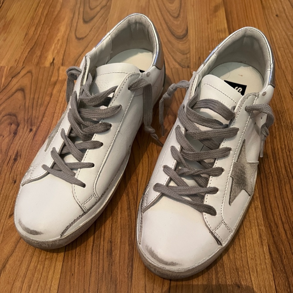 Golden Goose Superstar Sneaker - Size 39 - White/Ice/Silver